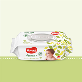 Pairs-Huggies Clean Care Wipe